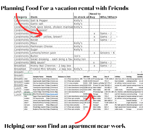 sample spreadsheet